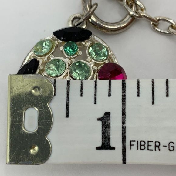 Womens Silver Multi-gem Pendant Necklace 22" Front T-Clasp 0836 Facet Fashion - Picture 9 of 10